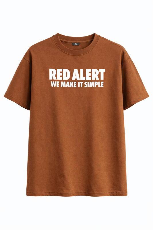RED ALERT BRONZE OVERSIZED T-SHIRT