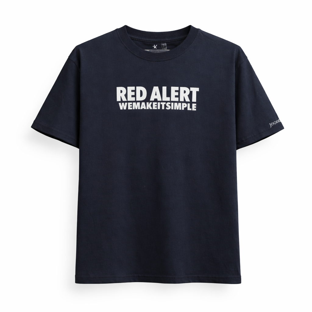 RED ALERT BLACK OVERSIZED T-SHIRT