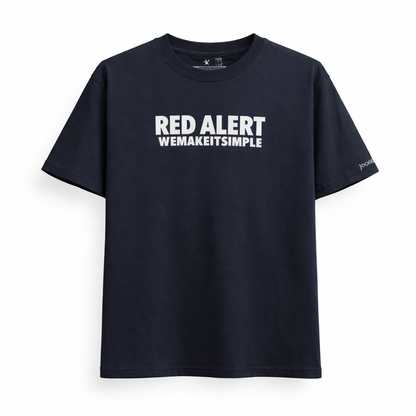 RED ALERT BLACK OVERSIZED T-SHIRT