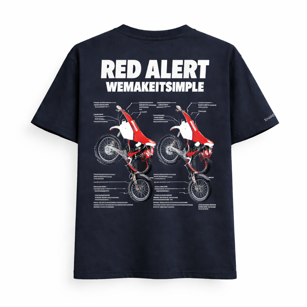 RED ALERT BLACK OVERSIZED T-SHIRT