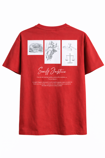 JUSTICE RED OVERSIZED T-SHIRT