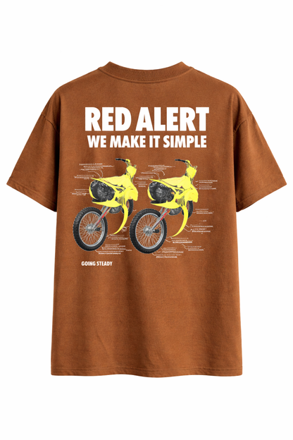 RED ALERT BRONZE OVERSIZED T-SHIRT