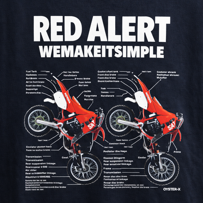 RED ALERT BLACK OVERSIZED T-SHIRT