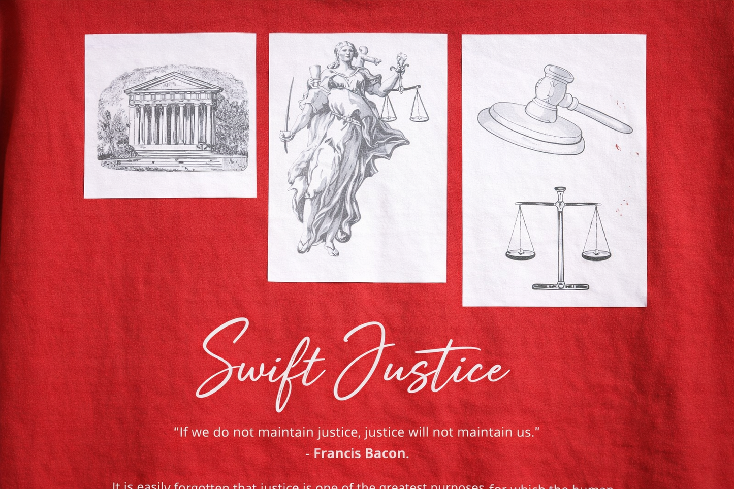 JUSTICE RED OVERSIZED T-SHIRT