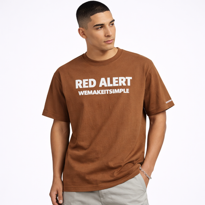 RED ALERT BRONZE OVERSIZED T-SHIRT