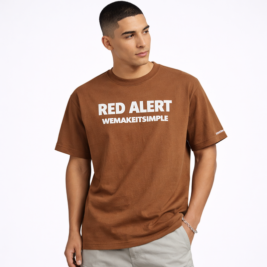 RED ALERT BRONZE OVERSIZED T-SHIRT